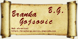 Branka Gojsović vizit kartica